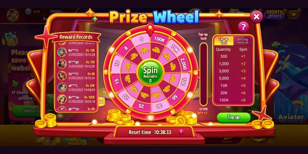 prize wheel bonus in wwb777